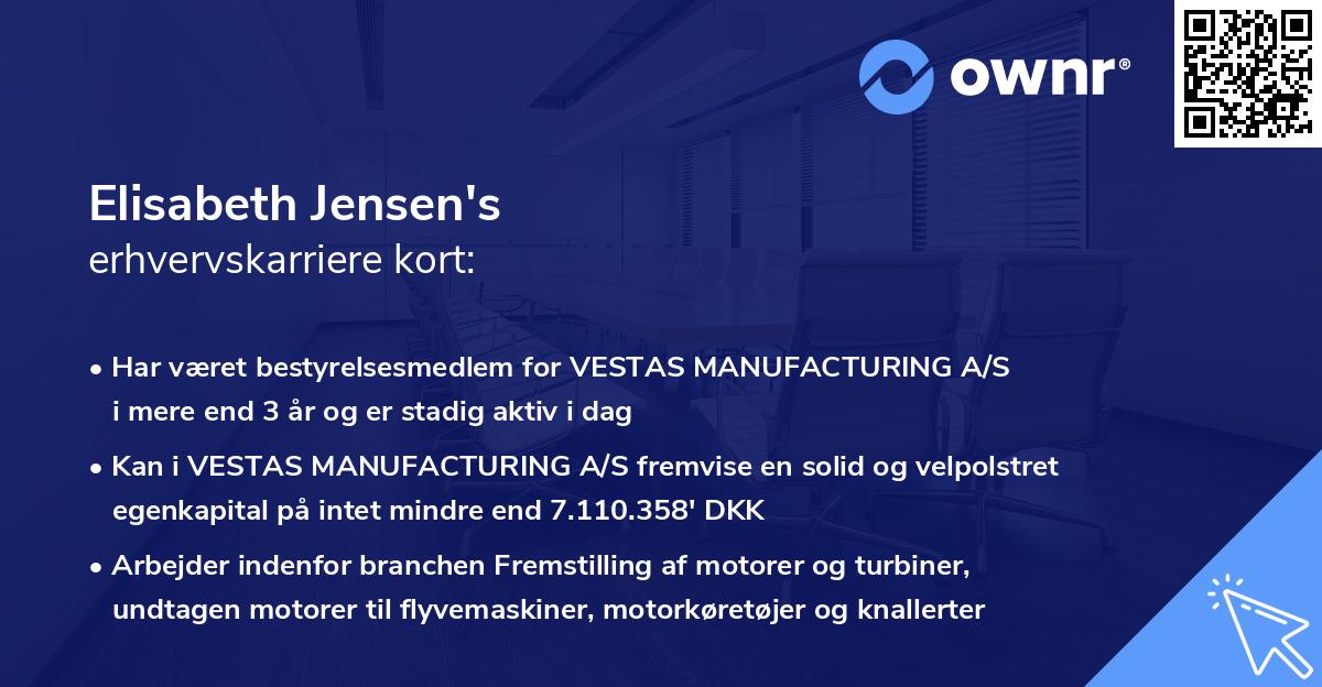 Elisabeth Jensen's erhvervskarriere kort