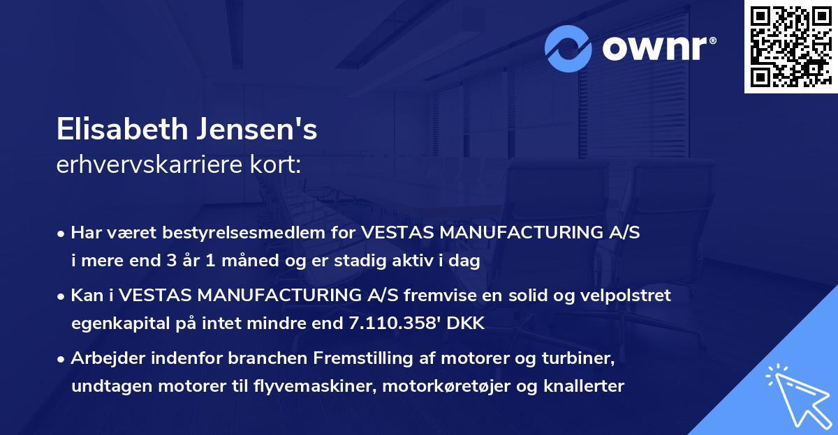 Elisabeth Jensen's erhvervskarriere kort