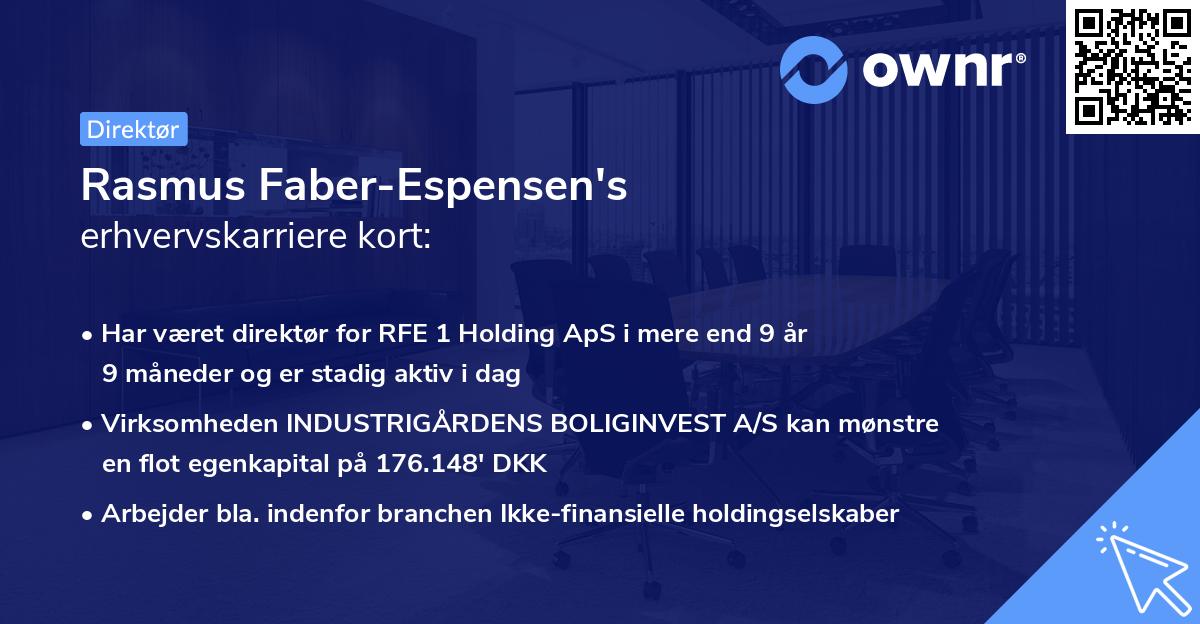 Rasmus Faber-Espensen's erhvervskarriere kort