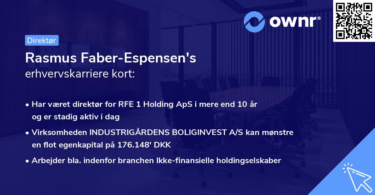 Rasmus Faber-Espensen's erhvervskarriere kort
