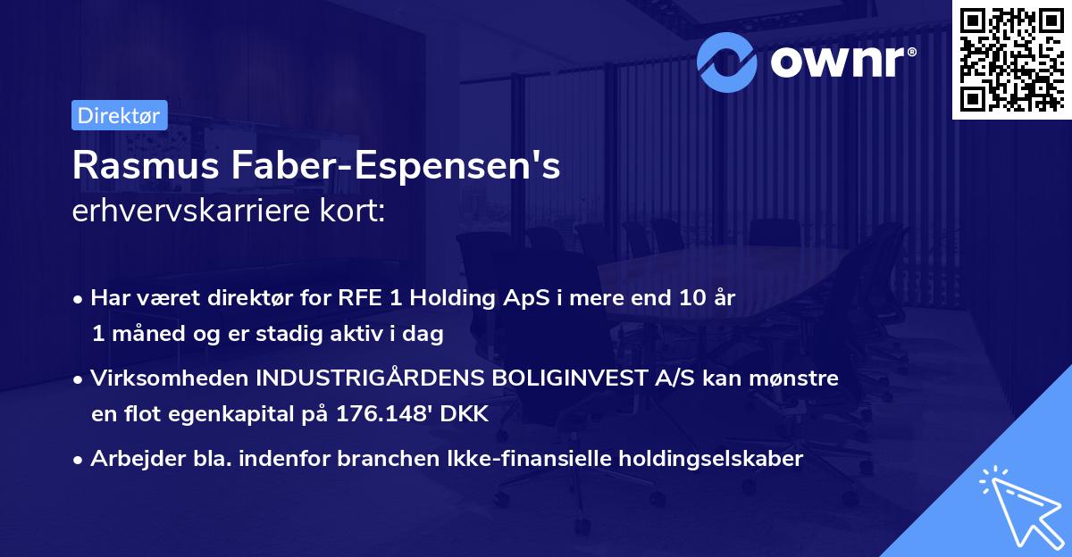 Rasmus Faber-Espensen's erhvervskarriere kort