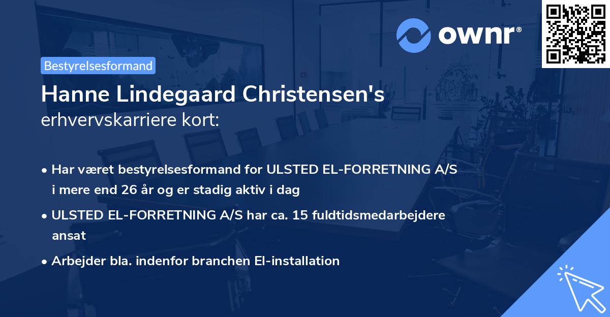 Hanne Lindegaard Christensen's erhvervskarriere kort
