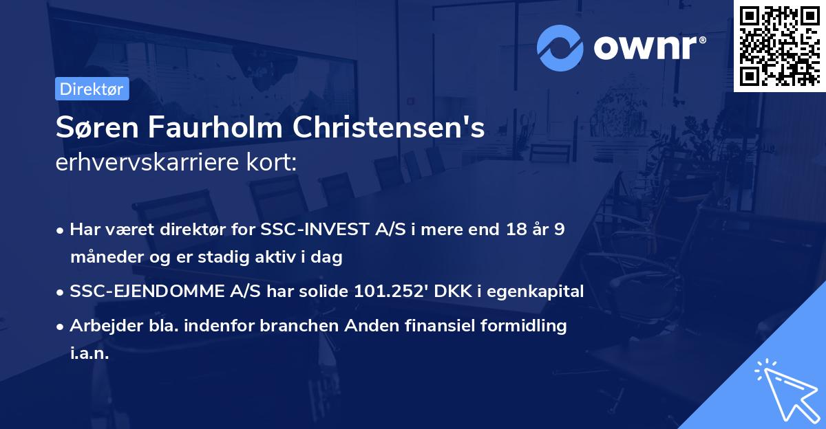 Søren Faurholm Christensen's erhvervskarriere kort