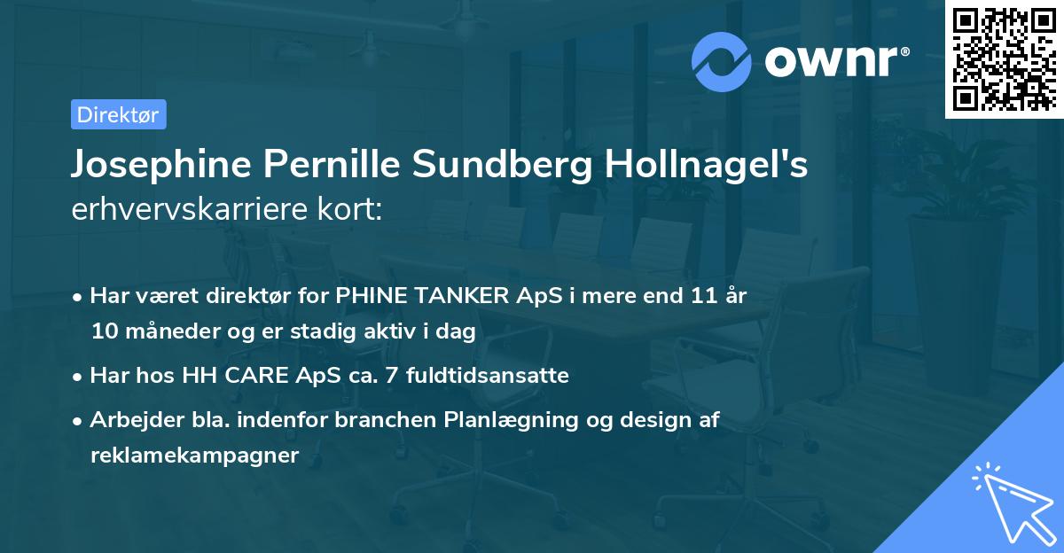 Josephine Pernille Sundberg Hollnagel's erhvervskarriere kort