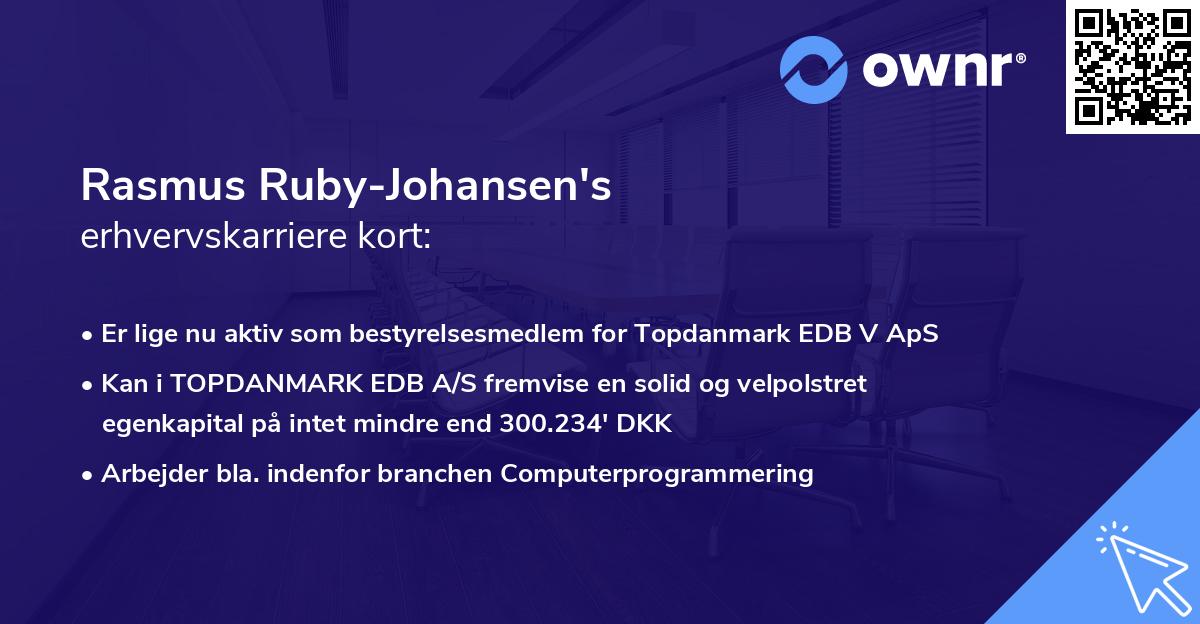 Rasmus Ruby-Johansen's erhvervskarriere kort