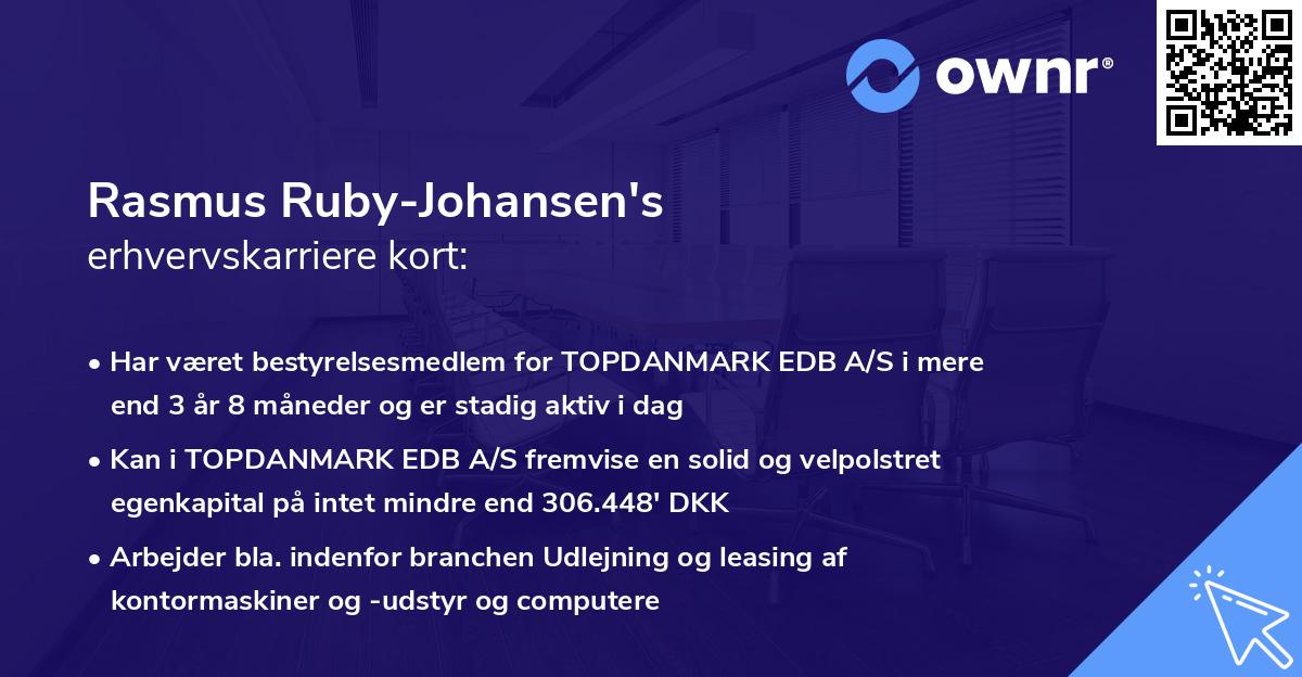 Rasmus Ruby-Johansen's erhvervskarriere kort