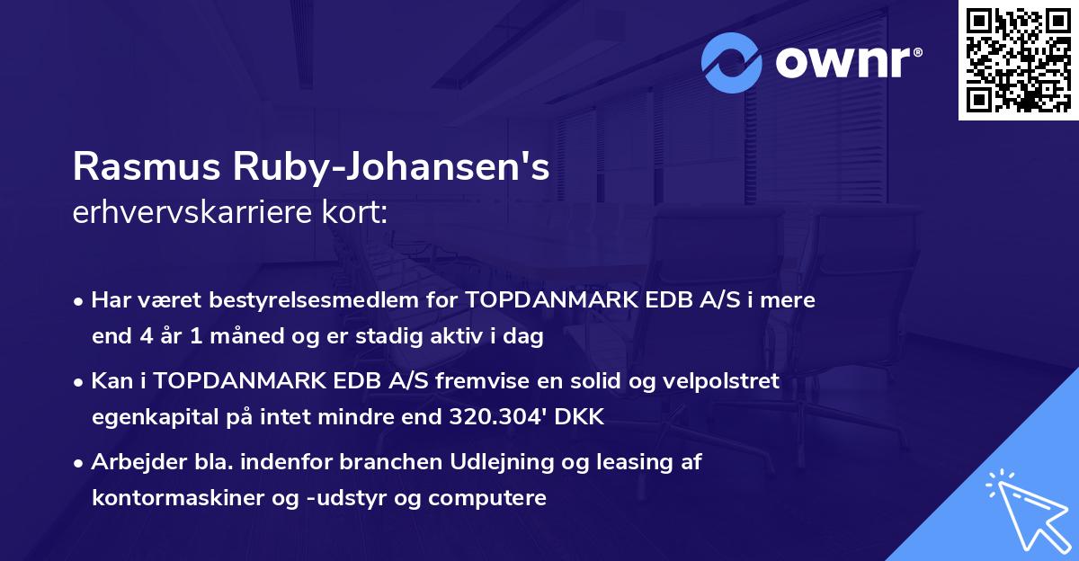 Rasmus Ruby-Johansen's erhvervskarriere kort