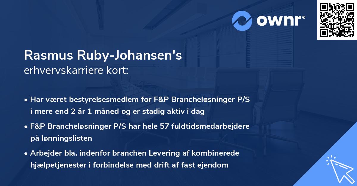Rasmus Ruby-Johansen's erhvervskarriere kort