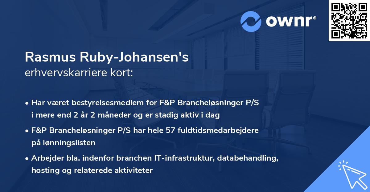 Rasmus Ruby-Johansen's erhvervskarriere kort