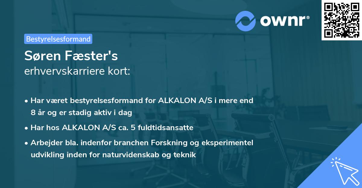 Søren Fæster's erhvervskarriere kort