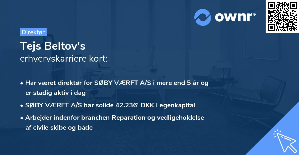 Tejs Beltov's erhvervskarriere kort