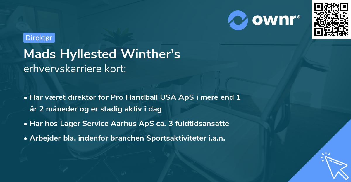 Mads Hyllested Winther's erhvervskarriere kort