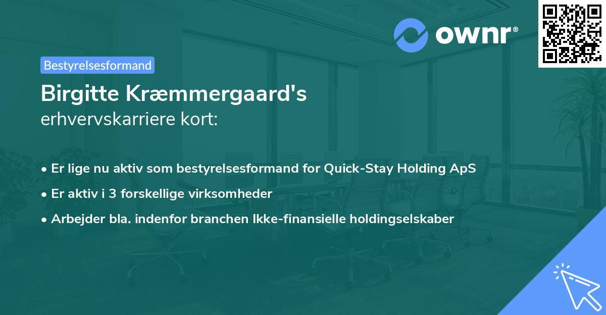Birgitte Kræmmergaard's erhvervskarriere kort