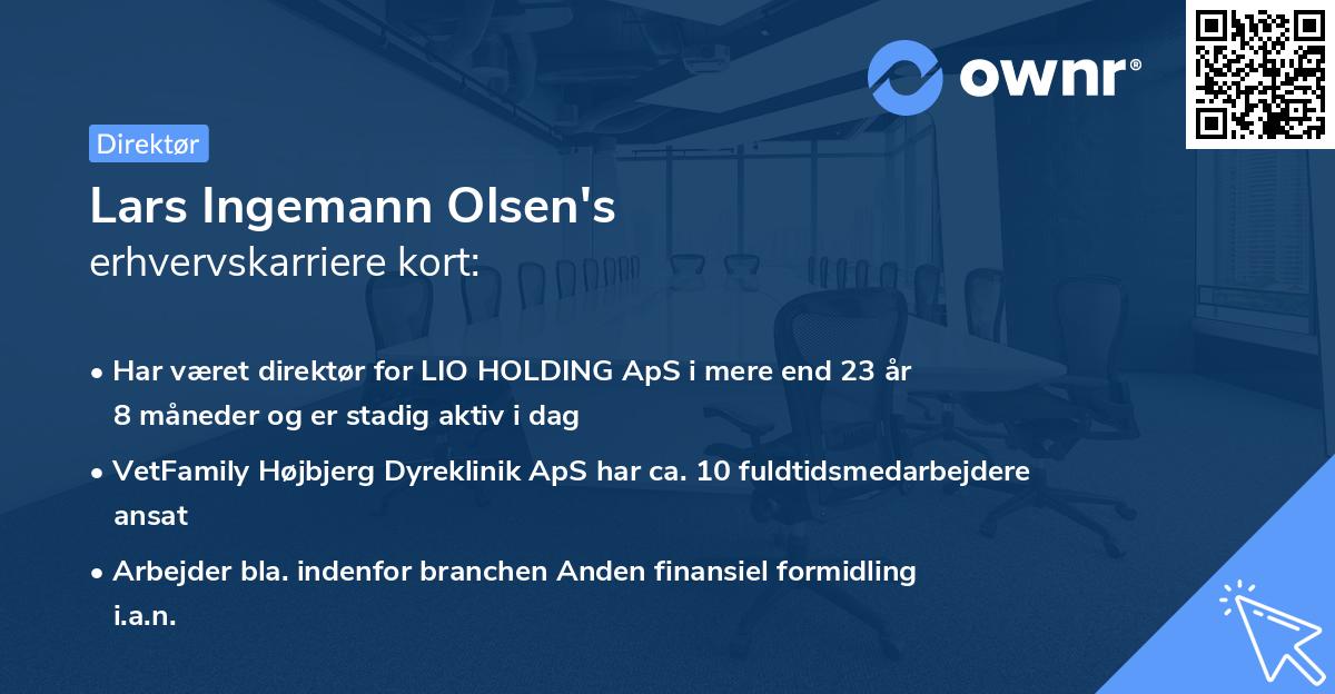 Lars Ingemann Olsen's erhvervskarriere kort