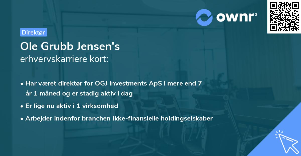 Ole Grubb Jensen's erhvervskarriere kort