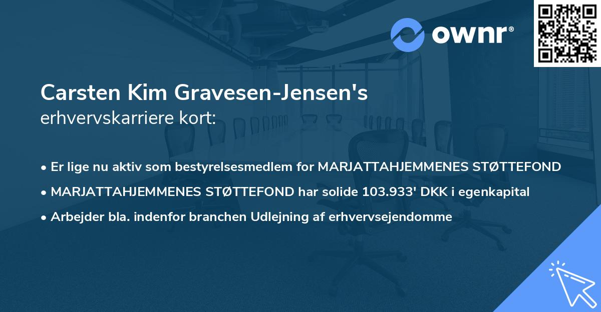 Carsten Kim Gravesen-Jensen's erhvervskarriere kort