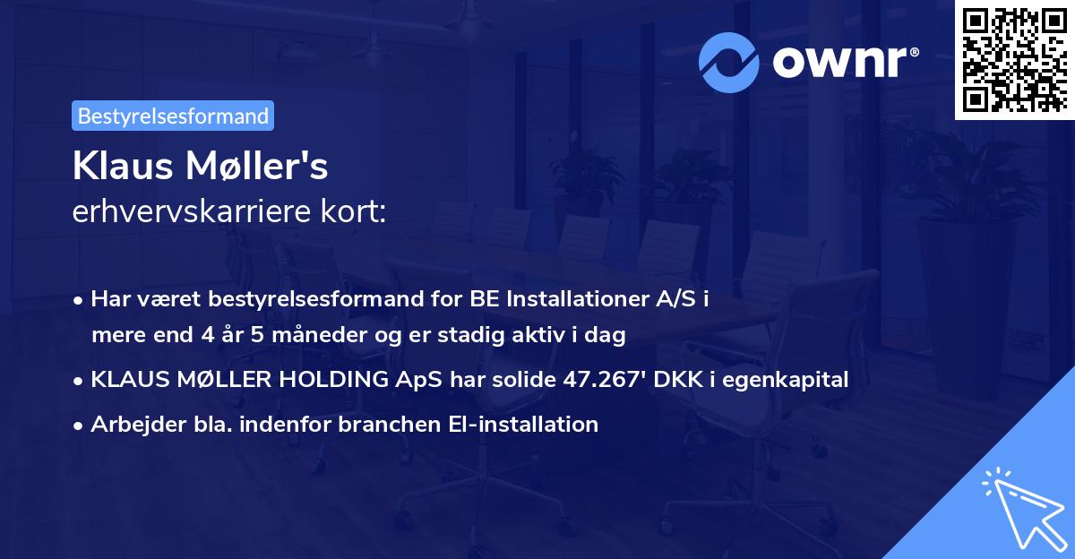 Klaus Møller's erhvervskarriere kort