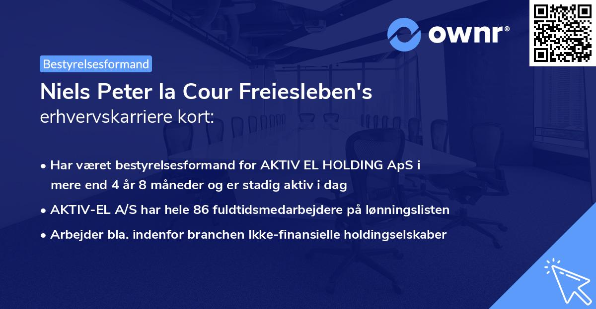 Niels Peter la Cour Freiesleben's erhvervskarriere kort