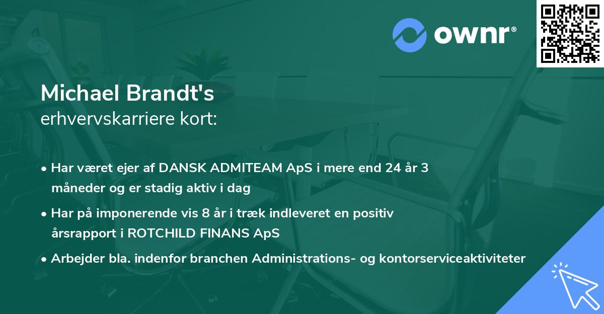 Michael Brandt's erhvervskarriere kort