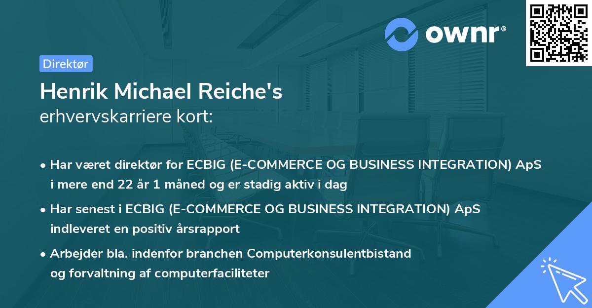 Henrik Michael Reiche's erhvervskarriere kort
