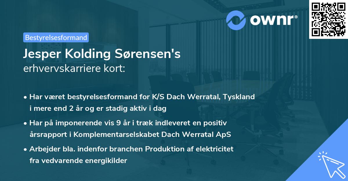 Jesper Kolding Sørensen's erhvervskarriere kort