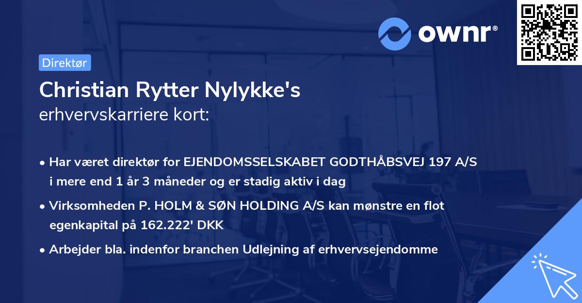 Christian Rytter Nylykke's erhvervskarriere kort