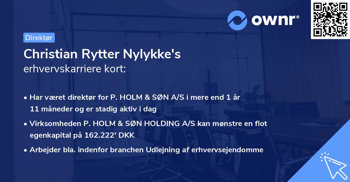 Christian Rytter Nylykke's erhvervskarriere kort