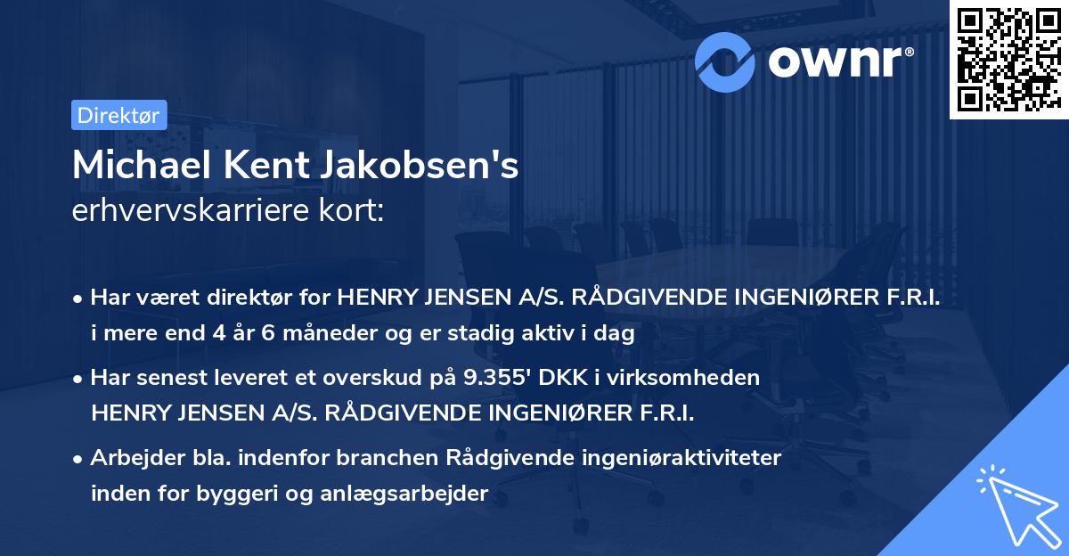 Michael Kent Jakobsen's erhvervskarriere kort
