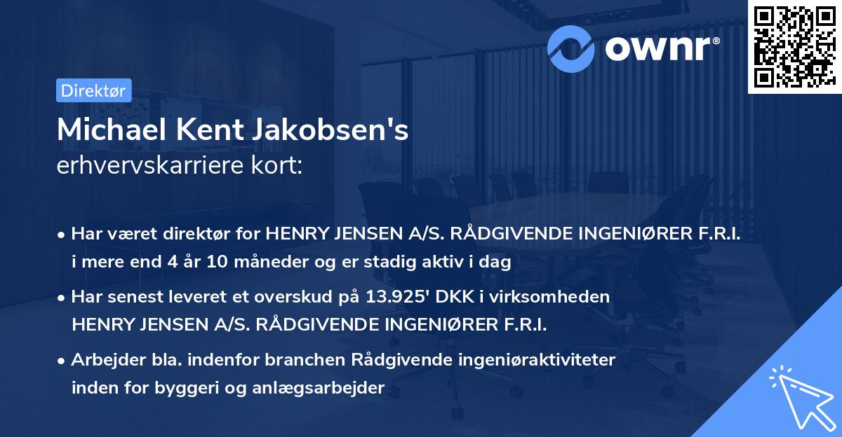 Michael Kent Jakobsen's erhvervskarriere kort