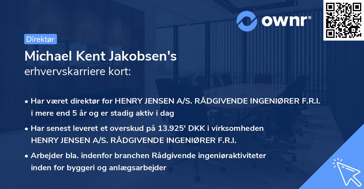 Michael Kent Jakobsen's erhvervskarriere kort