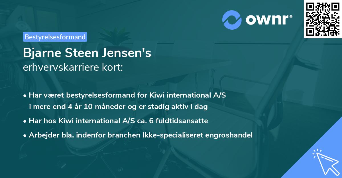 Bjarne Steen Jensen's erhvervskarriere kort