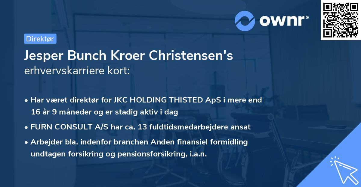 Jesper Bunch Kroer Christensen's erhvervskarriere kort