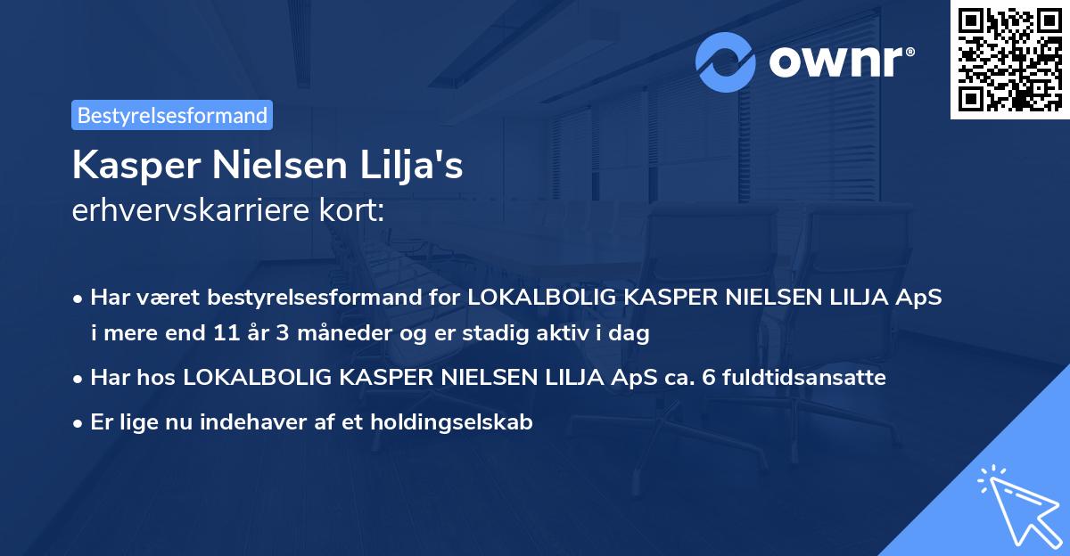 Kasper Nielsen Lilja's erhvervskarriere kort