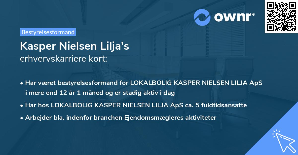 Kasper Nielsen Lilja's erhvervskarriere kort
