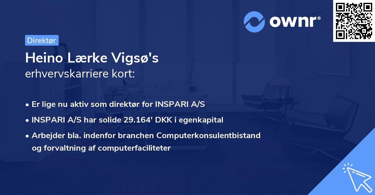 Heino Lærke Vigsø's erhvervskarriere kort