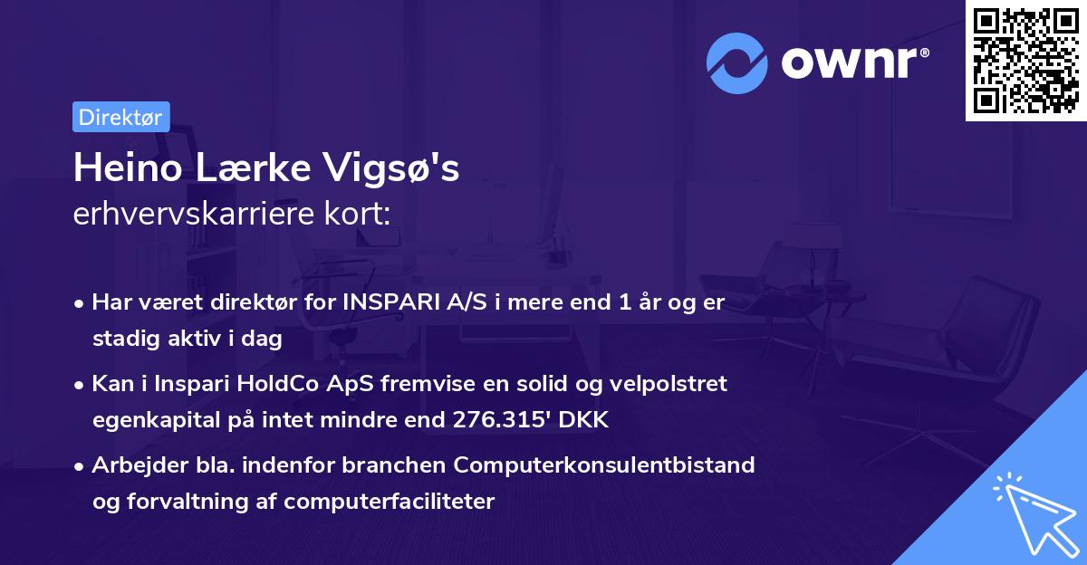 Heino Lærke Vigsø's erhvervskarriere kort