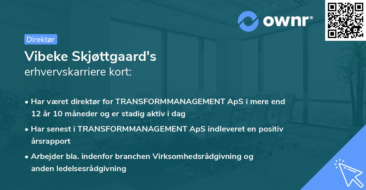 Vibeke Skjøttgaard's erhvervskarriere kort