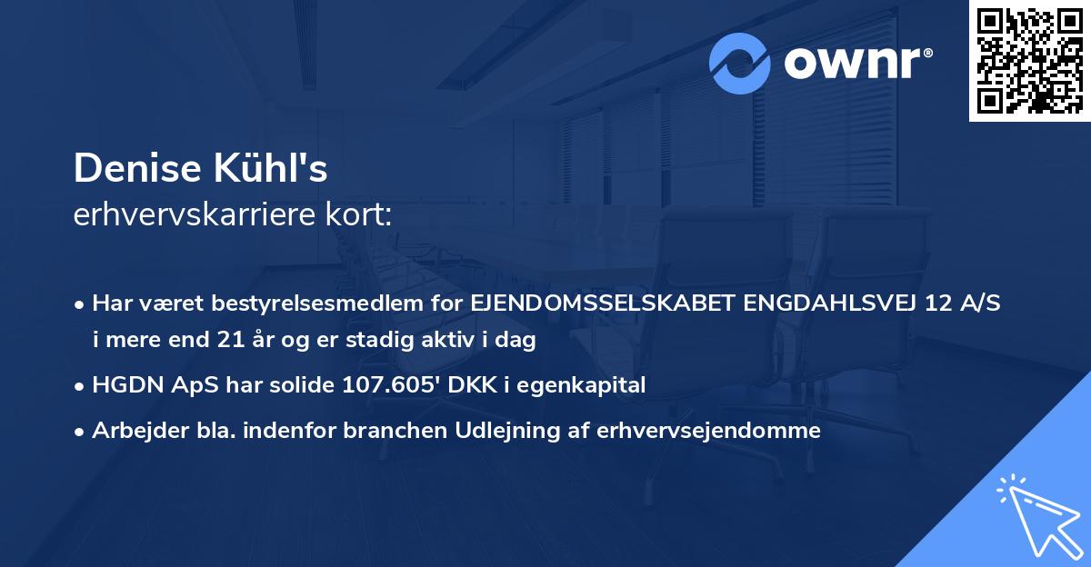 Denise Kühl's erhvervskarriere kort