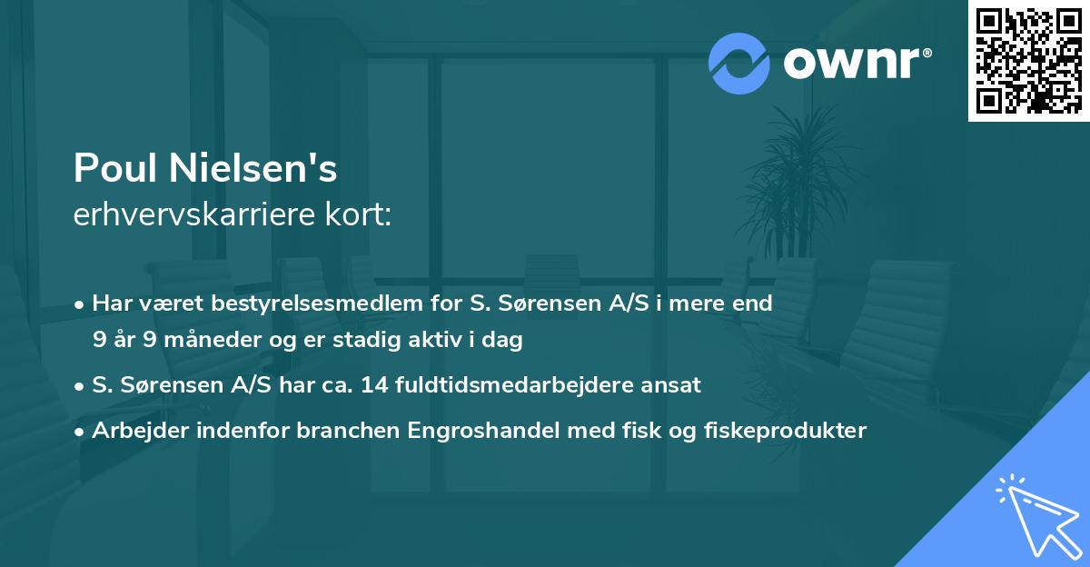 Poul Nielsen's erhvervskarriere kort