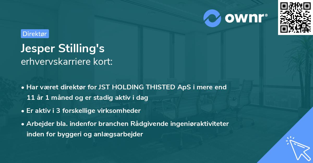 Jesper Stilling's erhvervskarriere kort