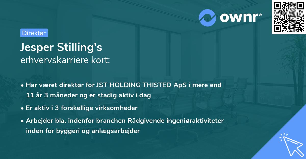 Jesper Stilling's erhvervskarriere kort