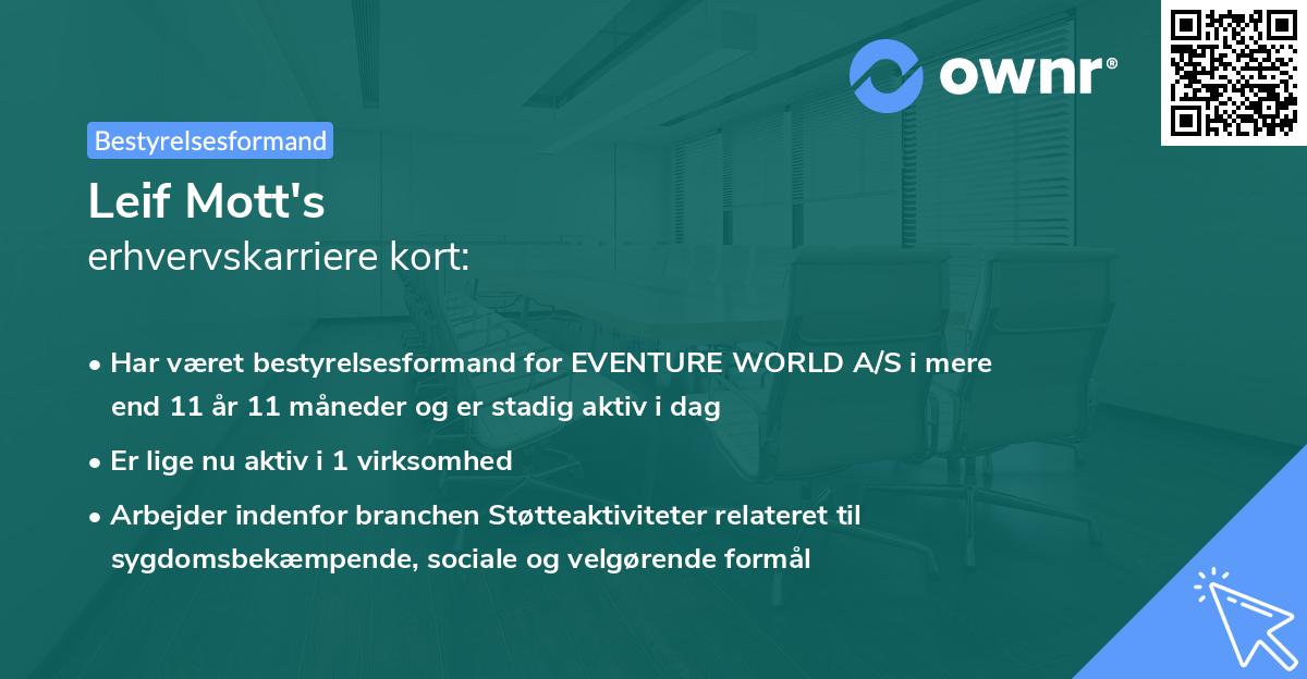 Leif Mott's erhvervskarriere kort