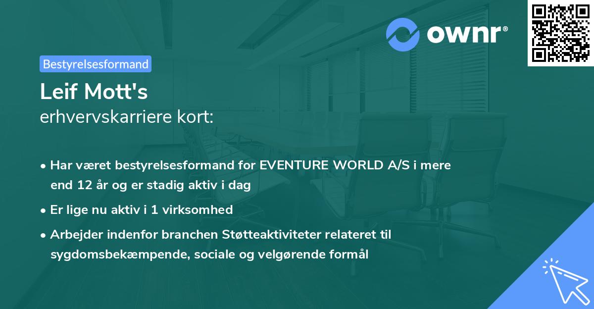 Leif Mott's erhvervskarriere kort
