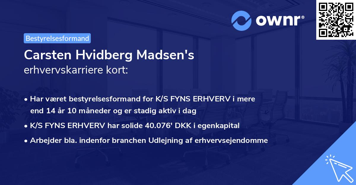 Carsten Hvidberg Madsen's erhvervskarriere kort