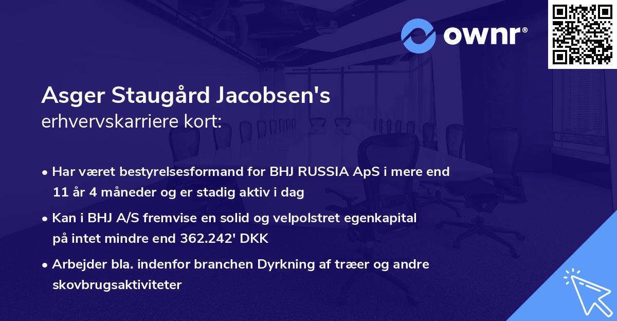 Asger Staugård Jacobsen's erhvervskarriere kort