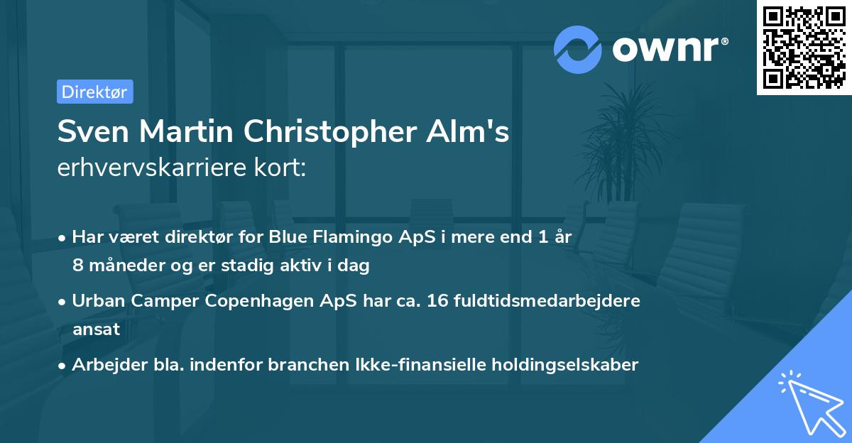 Sven Martin Christopher Alm's erhvervskarriere kort