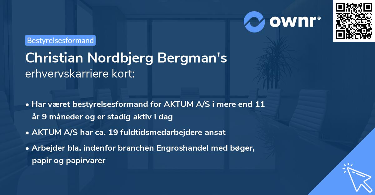 Christian Nordbjerg Bergman's erhvervskarriere kort