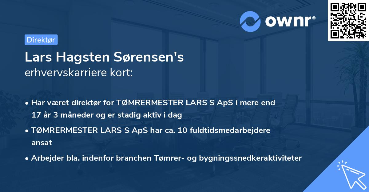 Lars Hagsten Sørensen's erhvervskarriere kort