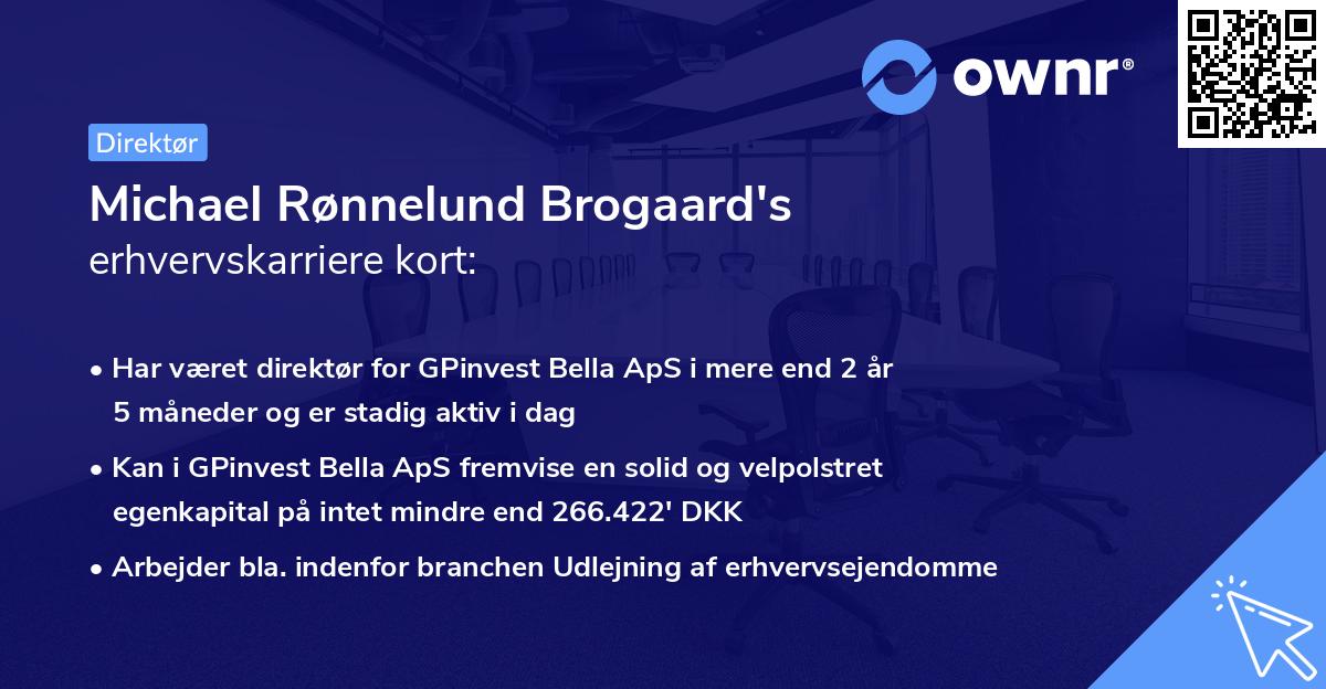 Michael Rønnelund Brogaard's erhvervskarriere kort
