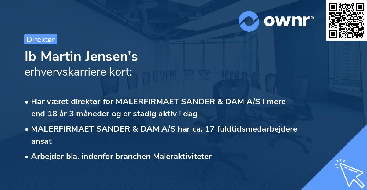 Ib Martin Jensen's erhvervskarriere kort